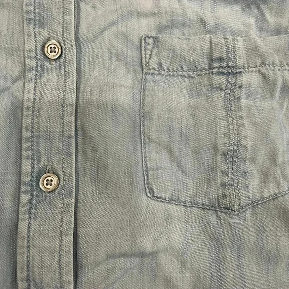 [LP]Gap Lycell  Blue Button LS Shirt - Picture 7 of 8